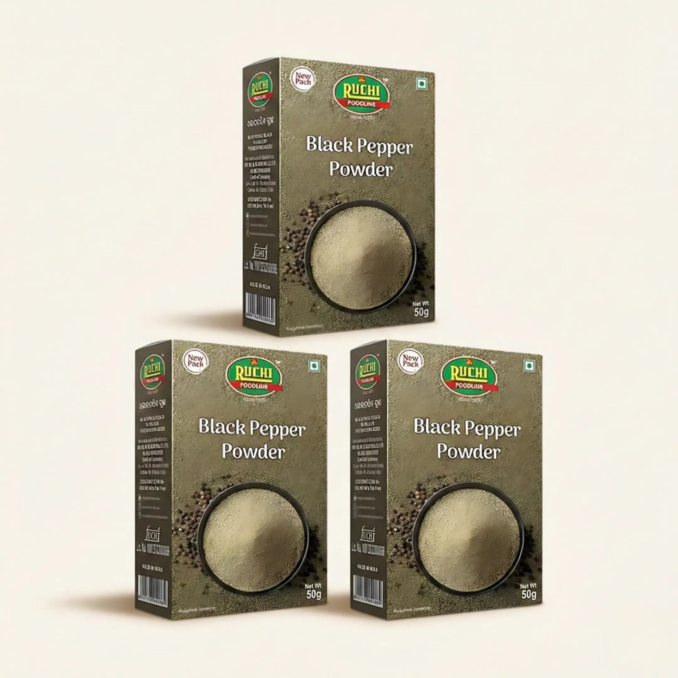 Ruchi Black Pepper Powder 150g (3x50g) – Freshly Ground Spice | Baramaja