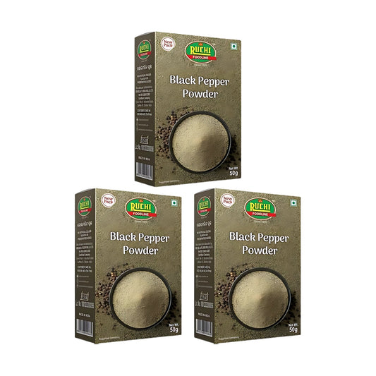 Ruchi Black Pepper Powder 150g (3x50g) – Freshly Ground Spice | Baramaja
